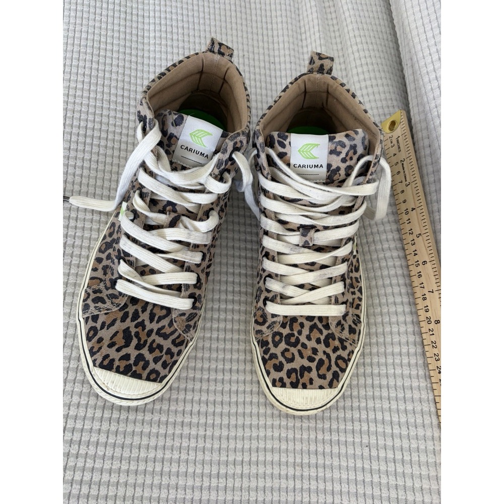 Cariuma OCA Low Leopard Print Canvas Sneakers Womens 10.5 /Mens 9 Brown